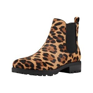 Nine West Angelo Chelsea Booties Leopard Boots